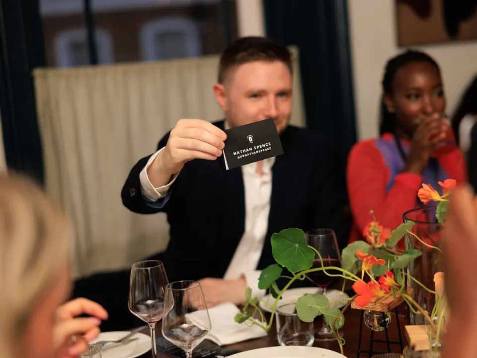 Nathan at the FIGS Rounds Table dinner in London